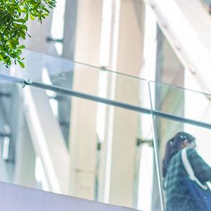 A person working across a bridge 