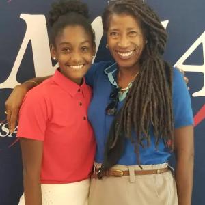 Valerie Crawford-Meyer and a student