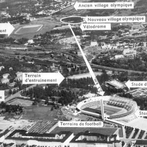 aerial view with labeled buildins