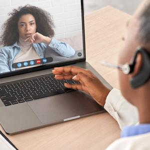 two people on a video call