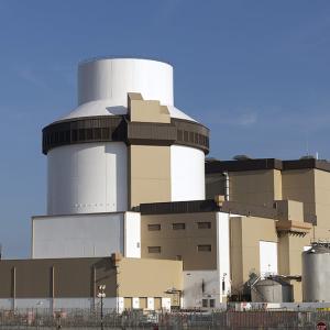 exterior view of the Vogtle unit 3 building.