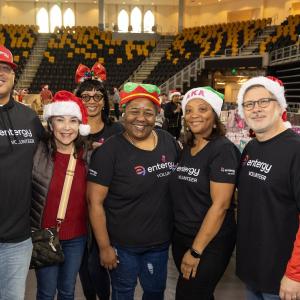 A group of volunteers posed together