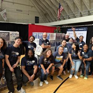 Volunteers posing for a photo