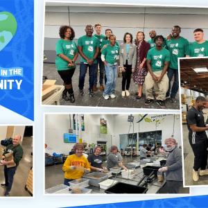 Collage of different volunteer groups.