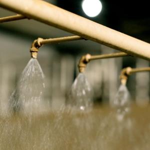 Water spraying out of taps