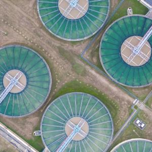 aerial view of water treatment plant