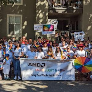 Group photo of AMD employees