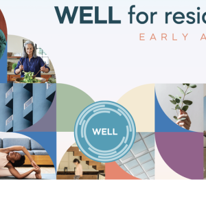 "WELL for residential Early Adopter" with images of people buildings
