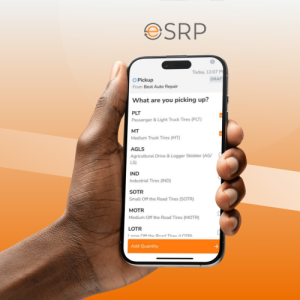 Person holding phone with app