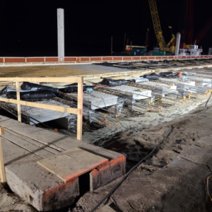 Concrete slabs on construction site
