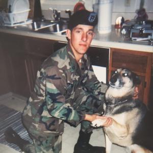 Jamie Weare with dog