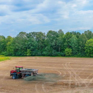 tractor in a field