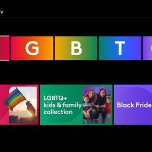 LGBTQ+ digital menu with three options for featured categories