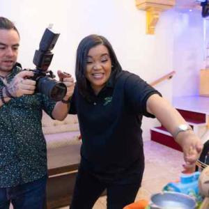 Yudy Carrera with cameraman