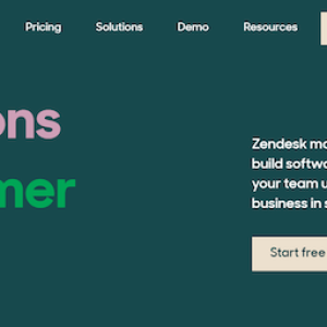 screenshot of zendesk website