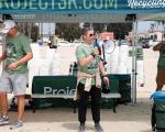 Kelly Cheeseman, Chief Operating Officer (COO) for the Los Angeles Kings and AEG Sports, spoke to the volunteers before the cleanup began.