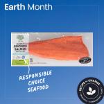 Open Nature Alaskan Sockeye salmon with text that says "RESPONSIBLE CHOICE SEAFOOD"