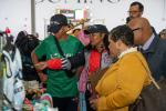 A group of four shoppers at Bacardi's Black-Owned Vendor Market in Bermuda,