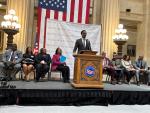 Cleveland Mayor Justin M. Bibb and City Council representatives shown.