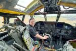 Kay Goke in cockpit 