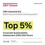 "S&P Global. CNH Industrial N.V. Machinery and Electrical Equipment. Top 5% Corporate Sustainability Assessment (CSA) 2024 Score"
