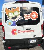 STEAM MACHINE van with Chemours logo on the back