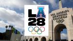 "LA28 with Olympic logo"