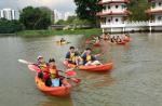 people kayaking