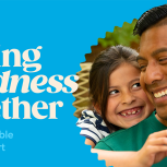 "Making Goodness Together 2024 Responsible Business Report" with image of person with a child