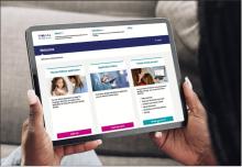 digital portal, shown on tablet