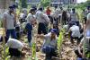 Otis volunteers planting native trees and plants
