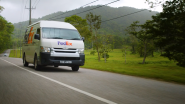 Fedex van on road