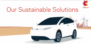 A digital white car and "Our sustainable solutions" with Chemours logo.