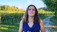 Silvia Caprara in a vineyard.