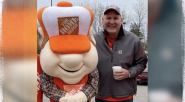 Brock Darby shown with Homer from The Home Depot.