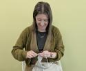 Bekah knitting.