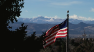 American flag flying