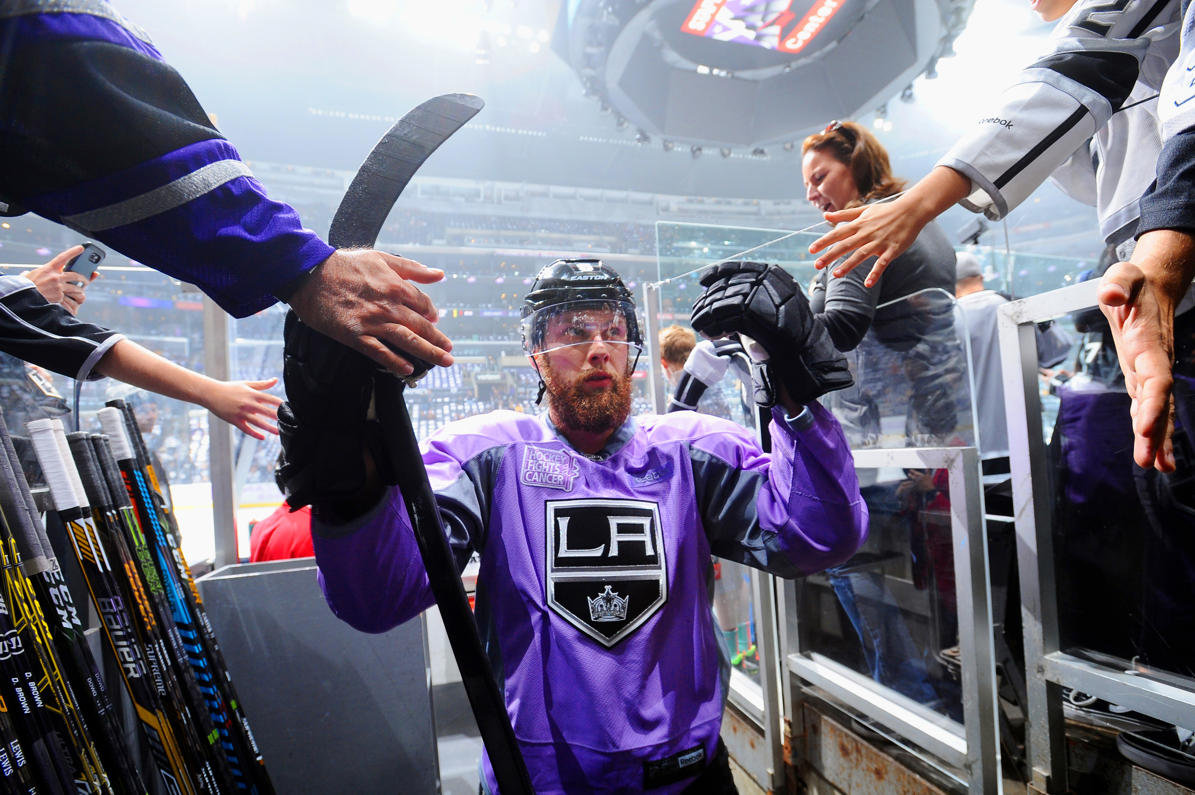 la kings hockey fights cancer jersey