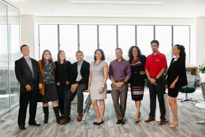 Rockwell Automation’s Lucia Loza Galezewski (third from right) and Polo Paredes (fourth from left) with several fellow members of Rockwell’s Latinx Professional Network employee resource group.