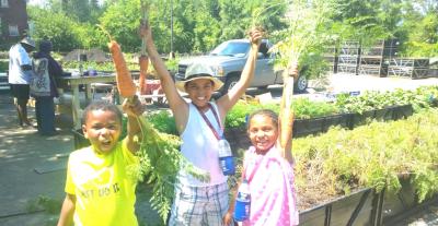 GM supports community partners Buckets of Rain, MUFI and others by providing more than 2,000 shipping crates for use as raised garden beds in urban gardens.