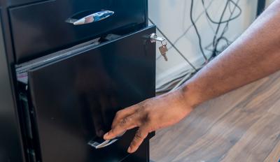 Home offices are inspected and approved by Duke Energy for security, employee safety and customer experience.