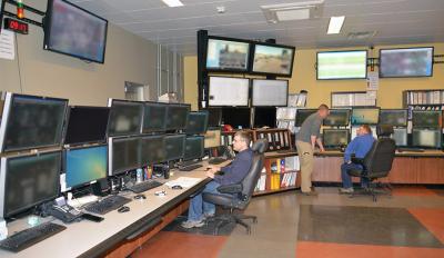 Gasification control room operators Josh Samm, Jason West and Ryan Irvine monitor systems in the plant’s main control room, which is staffed around the clock. The gasification process and combined-cycle units are operated from the main control room.