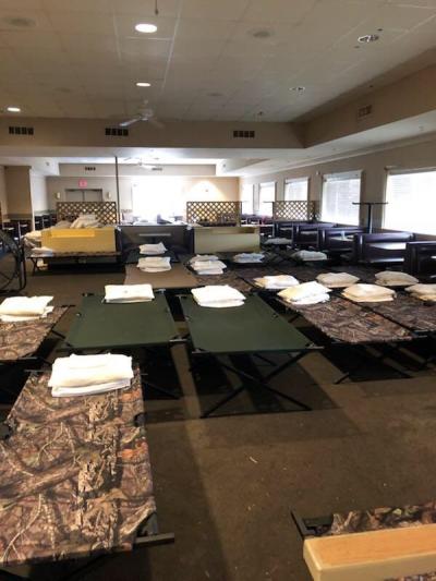 More than 1,500 meals were made for crews staged in Dunn, N.C., each day. About 300 workers have called this home for days.