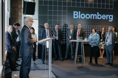 Pedro Pizarro, president and CEO of Edison International, speaks at a summit luncheon of business, finance and government leaders. Credit: Courtesy of Lee O'Dwyer/Bloomberg