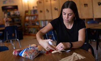 Duke Energy is a long-time supporter of Classroom Central, a nonprofit that provides teachers with supplies. Funding helped Bullard assemble STEM kits to do experiments with her students online.