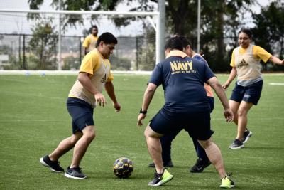 LA Galaxy welcome military personnel for LA Fleet Week during a 60-minute soccer clinic and stadium tour at Dignity Health Sports Park in Carson, Calif., in addition to visiting the LA Galaxy’s team practice and taking photos with LA Galaxy players on August 28, 2019.