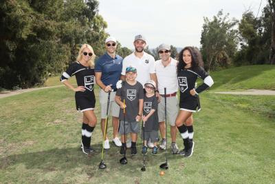 LA Kings defenseman Alec Martinez and the LA Kings Ice Crew meet with guests at the LA Kings Golf Tournament benefitting Children’s Hospital Los Angeles on October 1, 2018.