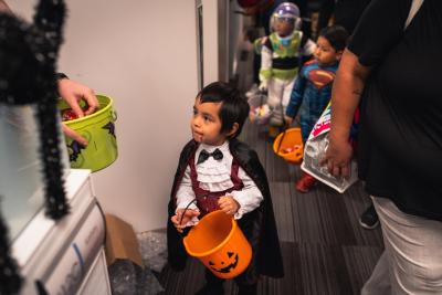 AEG welcomes more than 300 children from local non-profit organizations to its downtown Los Angeles offices, including L.A. LIVE and STAPLES Center, for trick-or-treating on Thursday, October 31, 2019.