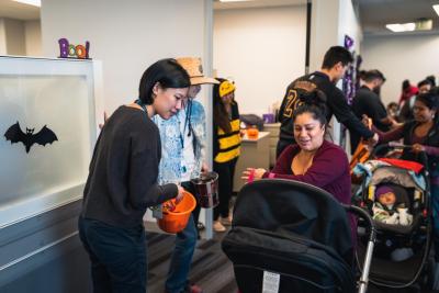 AEG welcomes more than 300 children from local non-profit organizations to its downtown Los Angeles offices, including L.A. LIVE and STAPLES Center, for trick-or-treating on Thursday, October 31, 2019.