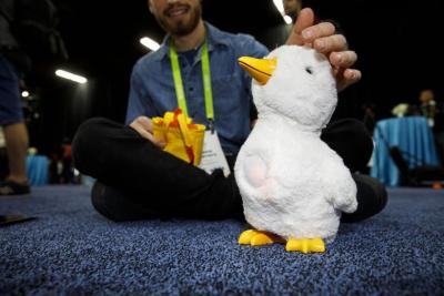 My Special Aflac Duck companion robot is displayed during the CES © 2017 BLOOMBERG FINANCE LP